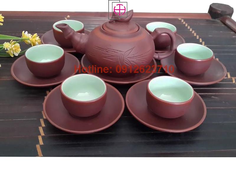 Bộ ấm trà tử sa trúc đào nhỏ